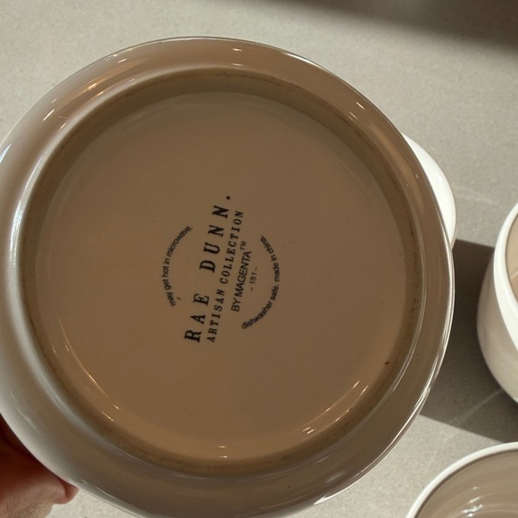 (4) Rae Dunn White Ceramic Bowls Set - Picture 3 of 3